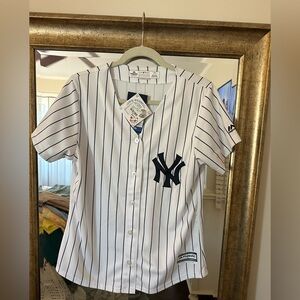 Majestic Navy Pinstripe Baseball Jersey